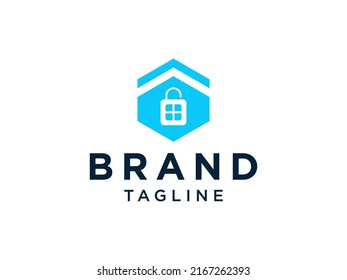 Logotipo de seguridad en el hogar Diseño Protector de la casa Modelo de logotipo inmobiliario Ilustración de vectores planos
