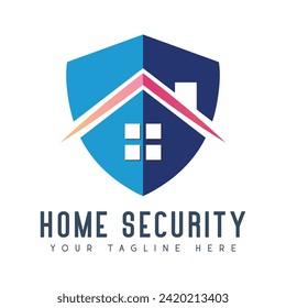 Logotipo de seguridad residencial Diseño House Shield Protection Logrotipo