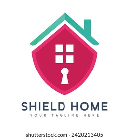 Home Security Logo Design House Shield Protection Logotype