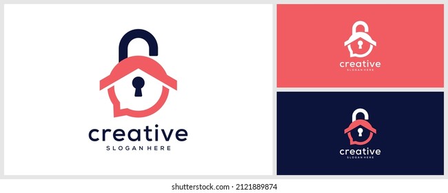 Home security logo design template