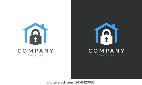Home security logo design template