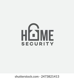 Home security logo design template. Vector illustration.