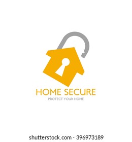 Home security logo design template. Guard your house. Vector Illustration