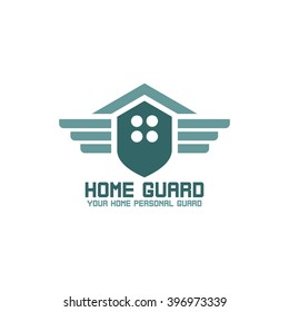 Home security logo design template. Guard your house. Vector Illustration