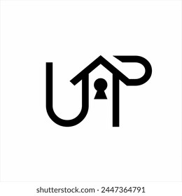 Diseño de logotipo de seguridad para el hogar con concepto "up".