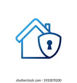 Home Security Logo Icon vector design illustration. Home Security with Shield Logo icon design concept for House and Real Estate. Smart House Secure design for website, symbol, logo, icon, app, UI.