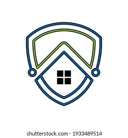 Home Security Logo Icon vector design illustration. Home Security with Shield Logo icon design concept for House and Real Estate. Smart House Secure design for website, symbol, logo, icon, app, UI.