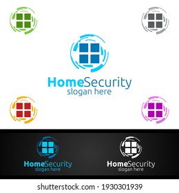 Home Security Logo für Netzwerk, Internet, Überwachung und Alarm