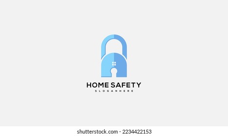 home security logo, padlock home logo