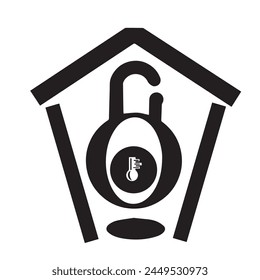home security logo, safe home logo, home key logo, vector illustration