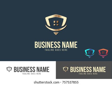 Home Security Logo Template Design Vector 