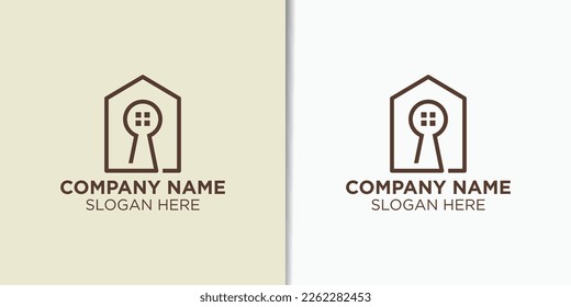 vector de logotipo de seguridad doméstica, plantilla de logotipo de construcción