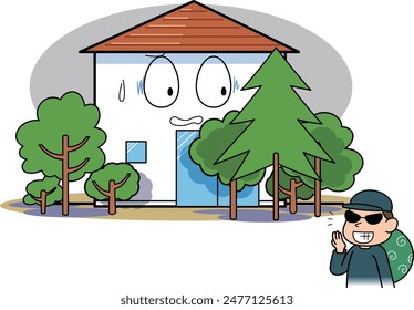 Home security measures - Illustration of how overgrown trees can be easily exploited by thieves