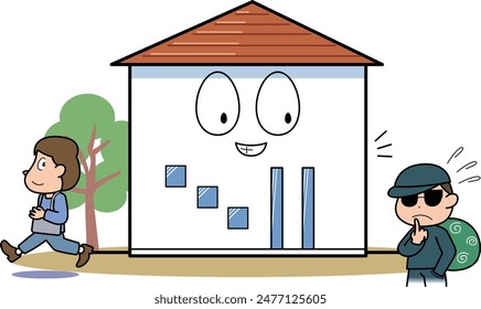 Home security measures - An illustration of a slit window that makes it difficult for burglars to break in