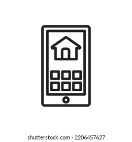 Home Security Outline Icon Vector Illustration