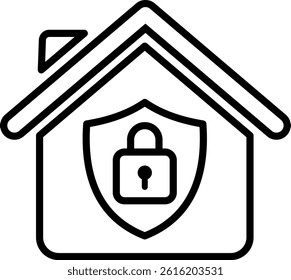 Home Security Outline icon vector illustration 
