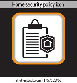 Home security policy icon. vector graphics 