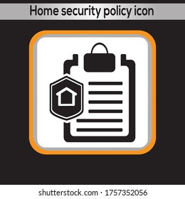 Home security policy icon. vector graphics 