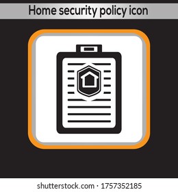 Home security policy icon. vector graphics 