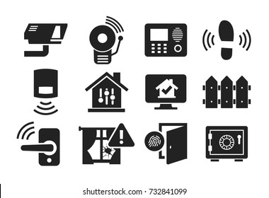 Home security and protection icon set 02