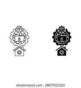 Home security and protection with shield and lock icons security protection safeguard property