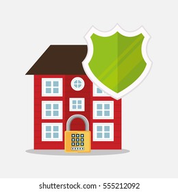 home security protection shield padlock vector illustration eps 10
