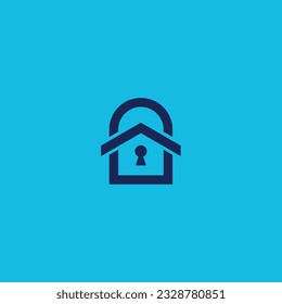 Home security and real estate logo, Home Lock Logo