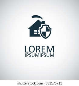 home security shield icon, on white background