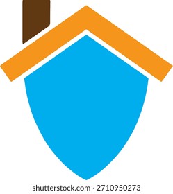 Ícone de logotipo do escudo de segurança da casa, conceito de vetor de proteção de segurança da casa