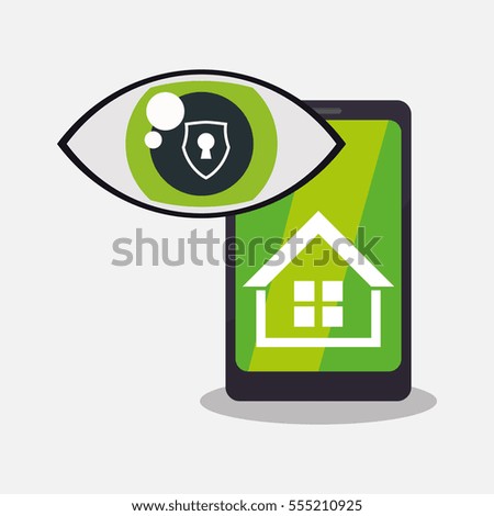 home security smartphone technology vigilance vector illustration eps 10