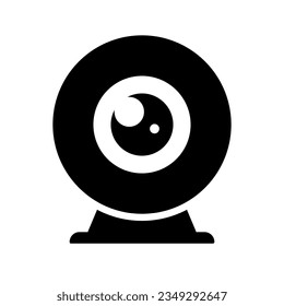 Home security surveillance camera silhouette icon. Vector.