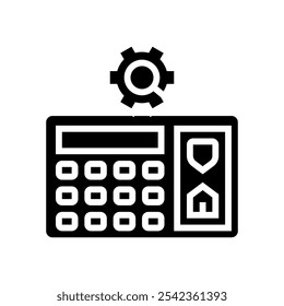 Sistema de seguridad en el hogar Comprobar mantenimiento Glifo icono Vector. Sistema de seguridad en el hogar Comprobar mantenimiento signo. Ilustración de símbolo aislado