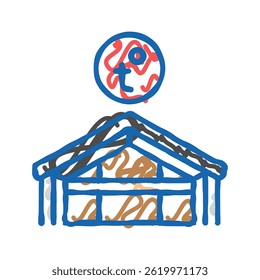 home security system check maintenance doodle icon sketch vector. home security system check maintenance sign. isolated symbol illustration