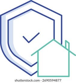 home segurança sistema contorno cor ícone design