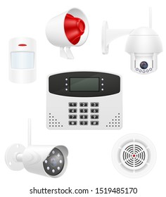 home security system set icons vector illustration vector illustration isolated on white background
