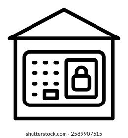 Home Security System Vector Line Icon Design For Persoanl And Commercial Use