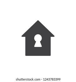 Home security vector icon. filled flat sign for mobile concept and web design. House keyhole simple solid icon. Symbol, logo illustration. Pixel perfect vector graphics