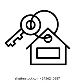 Home Security Vector Line Icon Design