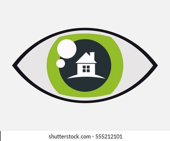 home securityvigilance eye protection vector illustration eps 10