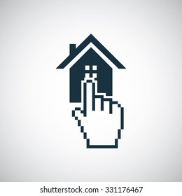 home select finger icon, on white background