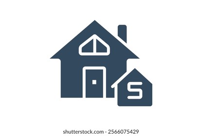 Home sell or rent solid icon. house with dollar sign, vector design