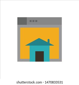 Home, Sell, Web, Layout, Page, Website  Flat Color Icon. Vector icon banner Template. Vector Icon Template background