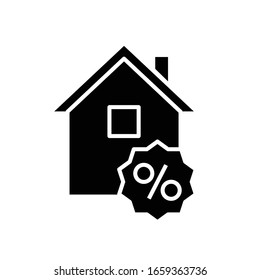 Home selling black icon, concept illustration, vector flat symbol, glyph sign.