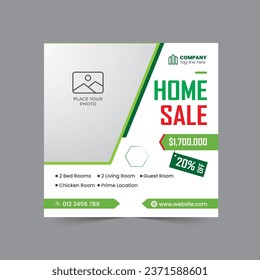 Home selling social media post template. Minimalist house banner design. Home selling business marketing social media post. Real estate business advertisement template.