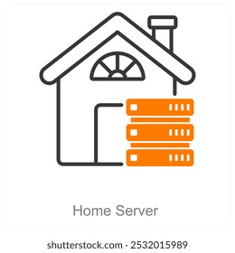 Home Concepto de icono de servidor y tecnología
