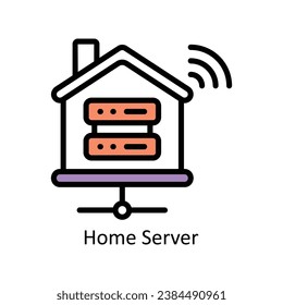 Home Server vector Filled outline Design illustration. Symbol on White background EPS 10 File