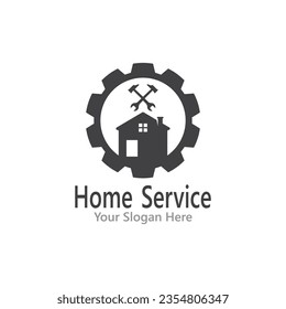Plantilla de vectores del logotipo de construcción del servicio residencial