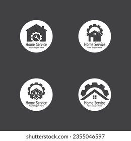 Plantilla de vectores del logotipo de construcción del servicio residencial