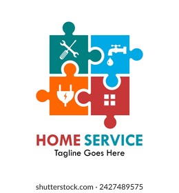 Home service design logo template illustration