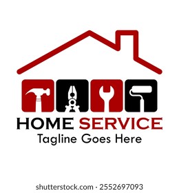 Home service design logo template illustration